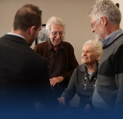 Attorney meeting family at hospital